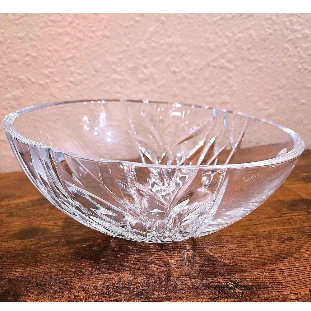 Vintage 1999 Cristal dArques France Art Nouveau 24% Lead Crystal 10" Bowl W/Box